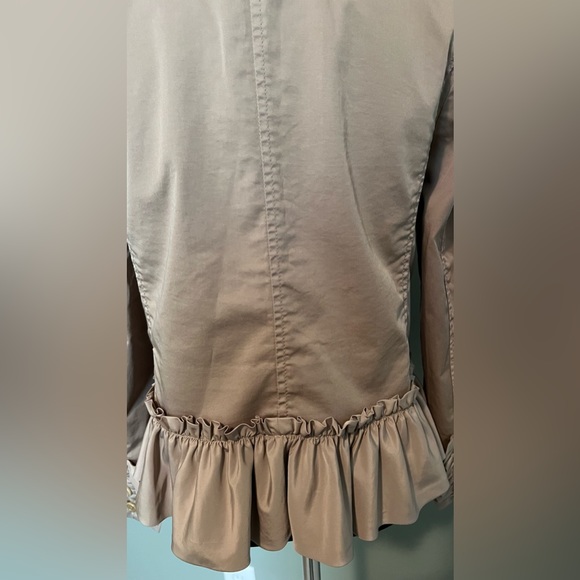 J. Crew Khaki Ruffled Chino Blazer size 2 - Picture 11 of 15